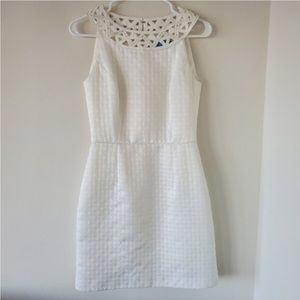 Antonio Melani white Valencia sleeveless fit and flare dress